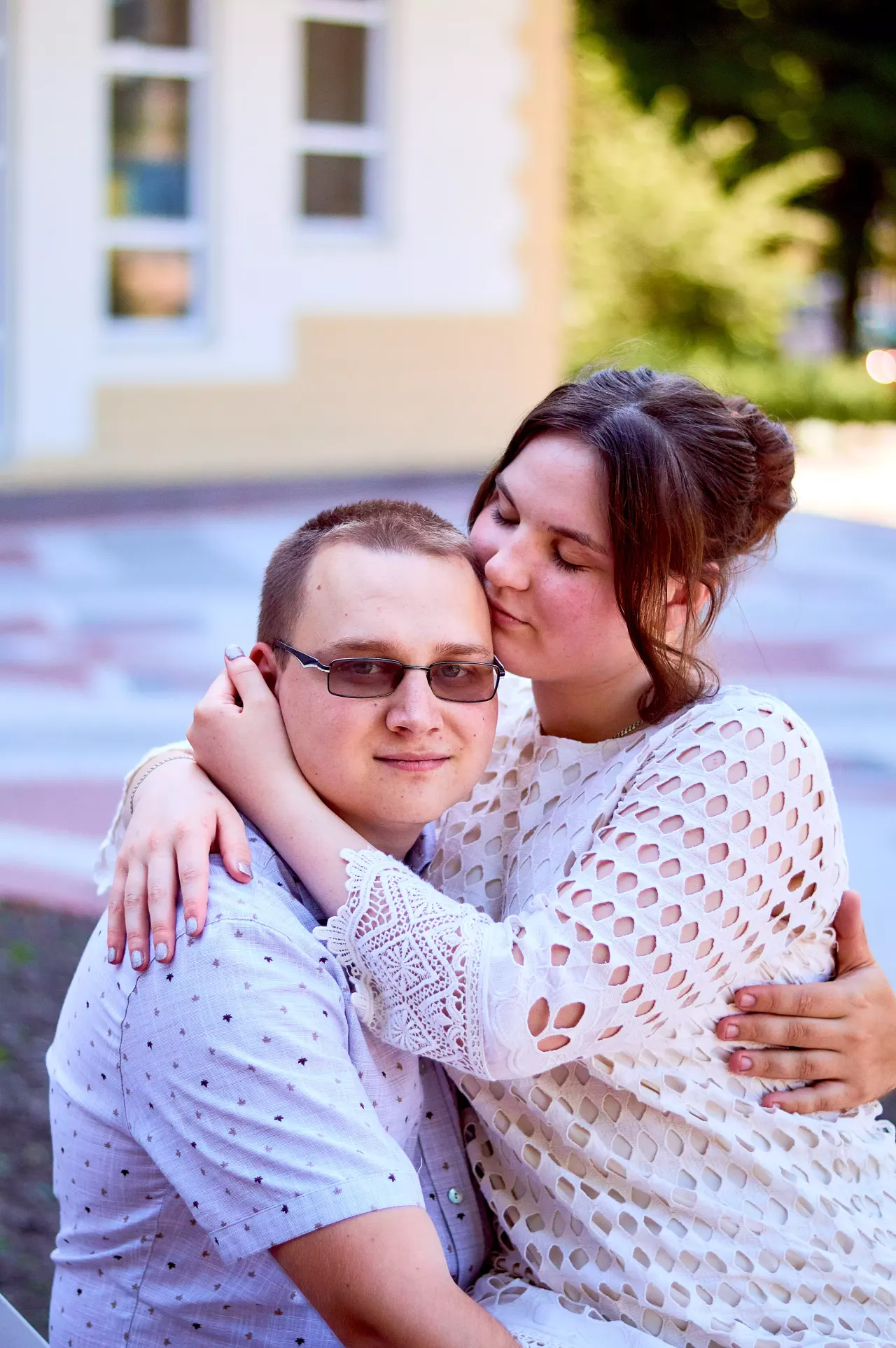 Couples portrait, connection and warmth