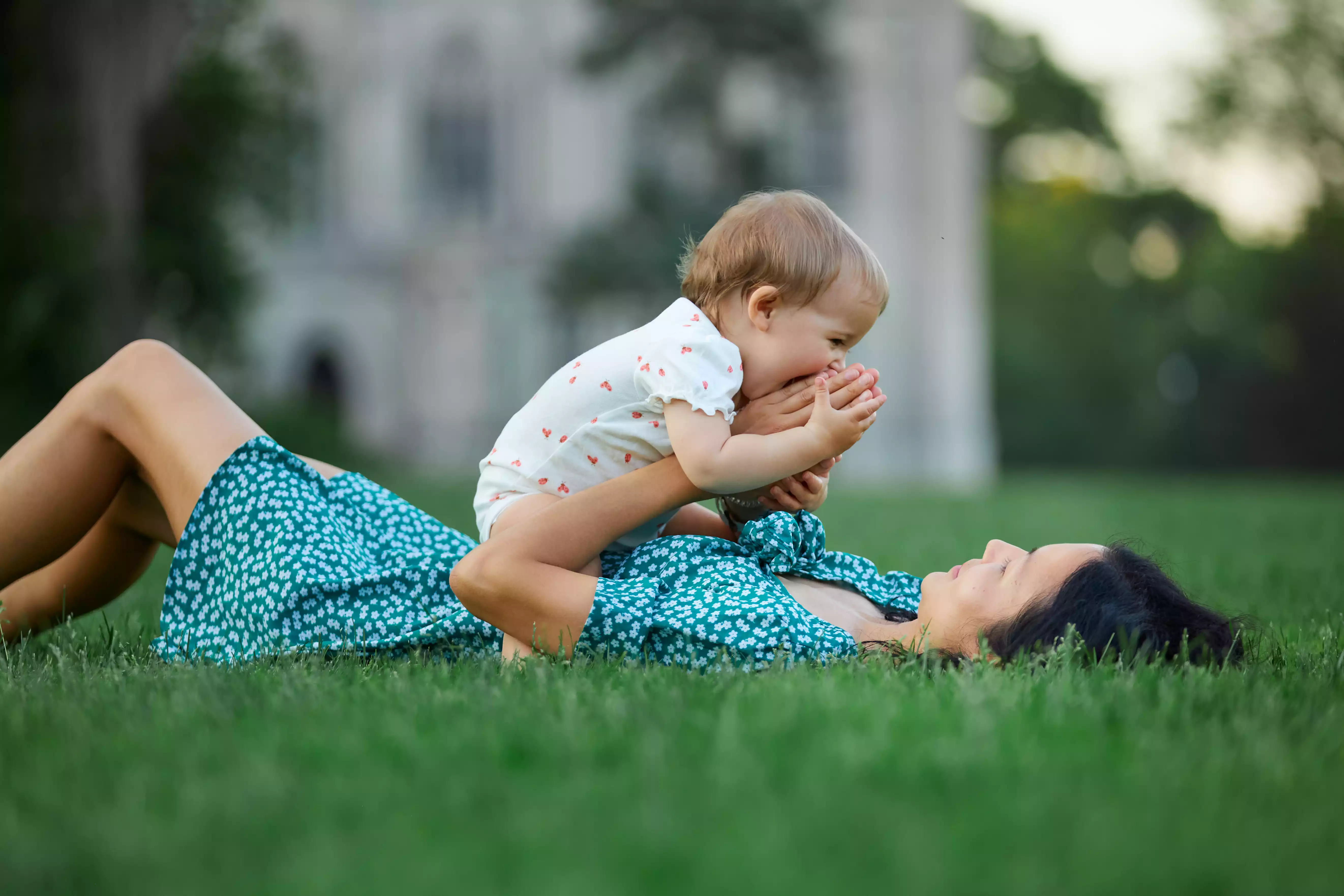 Child playing, wide angle