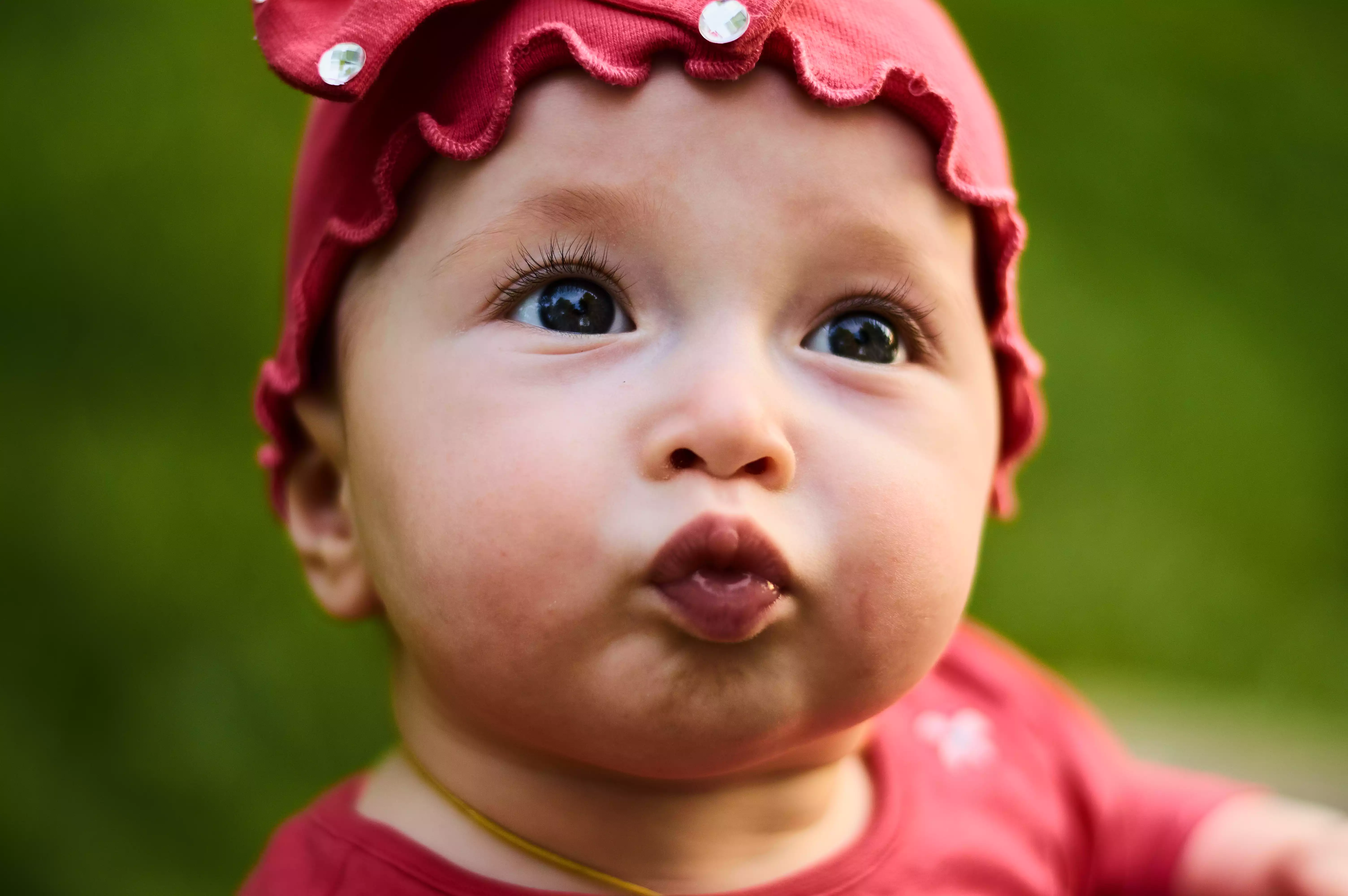 Child playing outdoors, candid moment