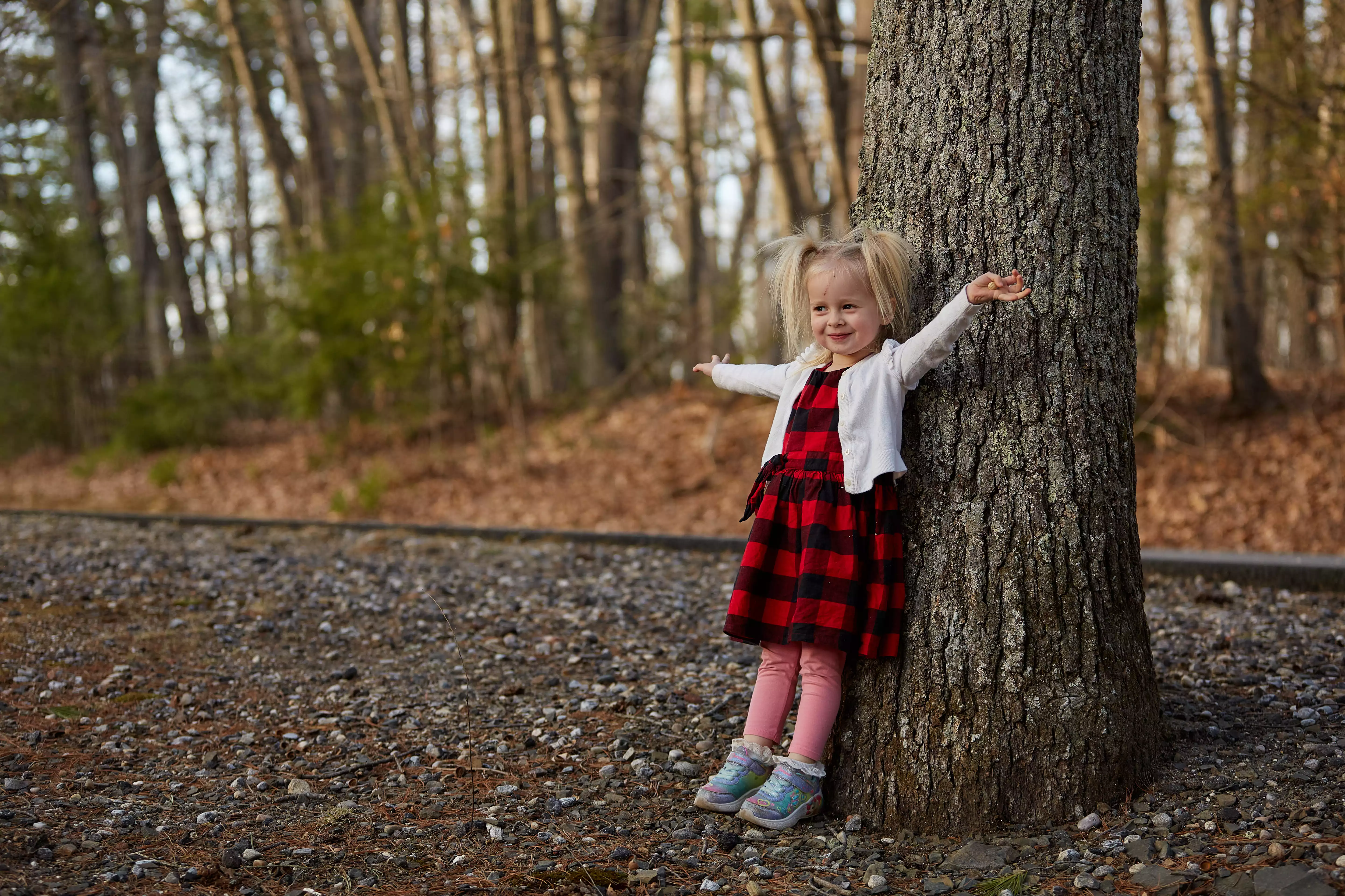 Kids playing outside, wide shot